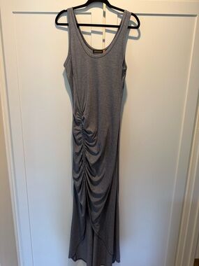 Saint Grace Navy Stripe Tank Ruched Maxi Dress